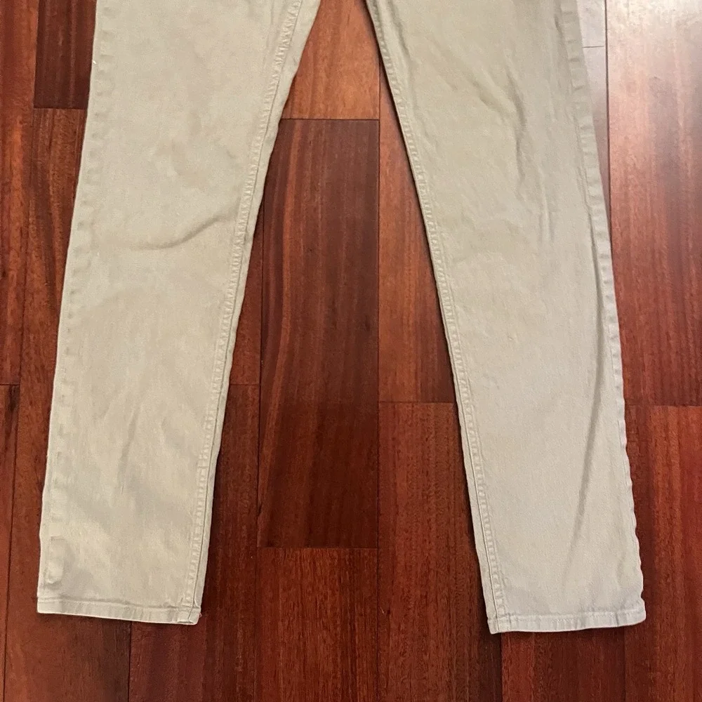 Banana Republic Pants Men 33x34 Khaki Linen Blend Slim Fit Tan Beige Preppy
